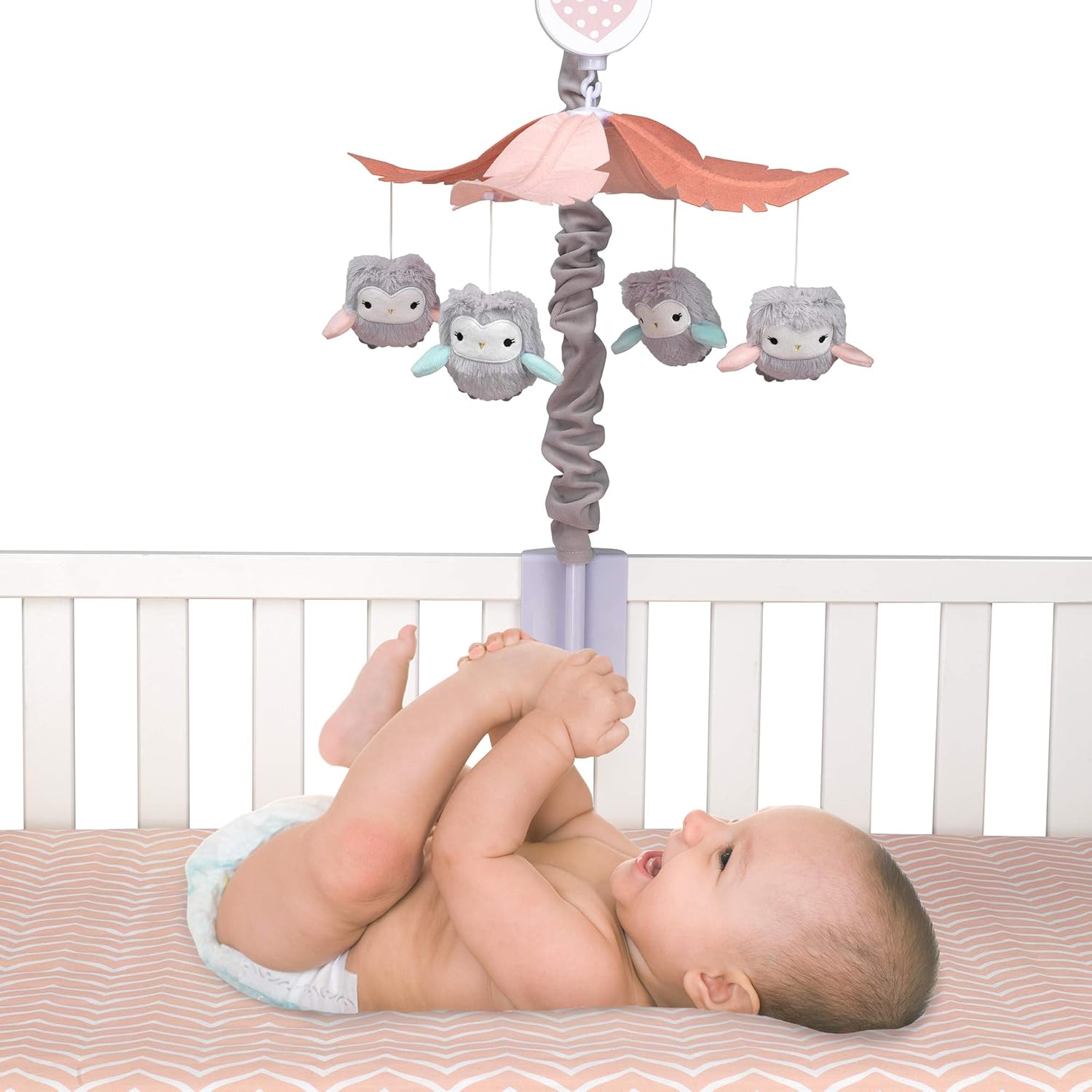 Gray/Pink Musical Baby Crib Mobile Toy Pack of 2 S34605