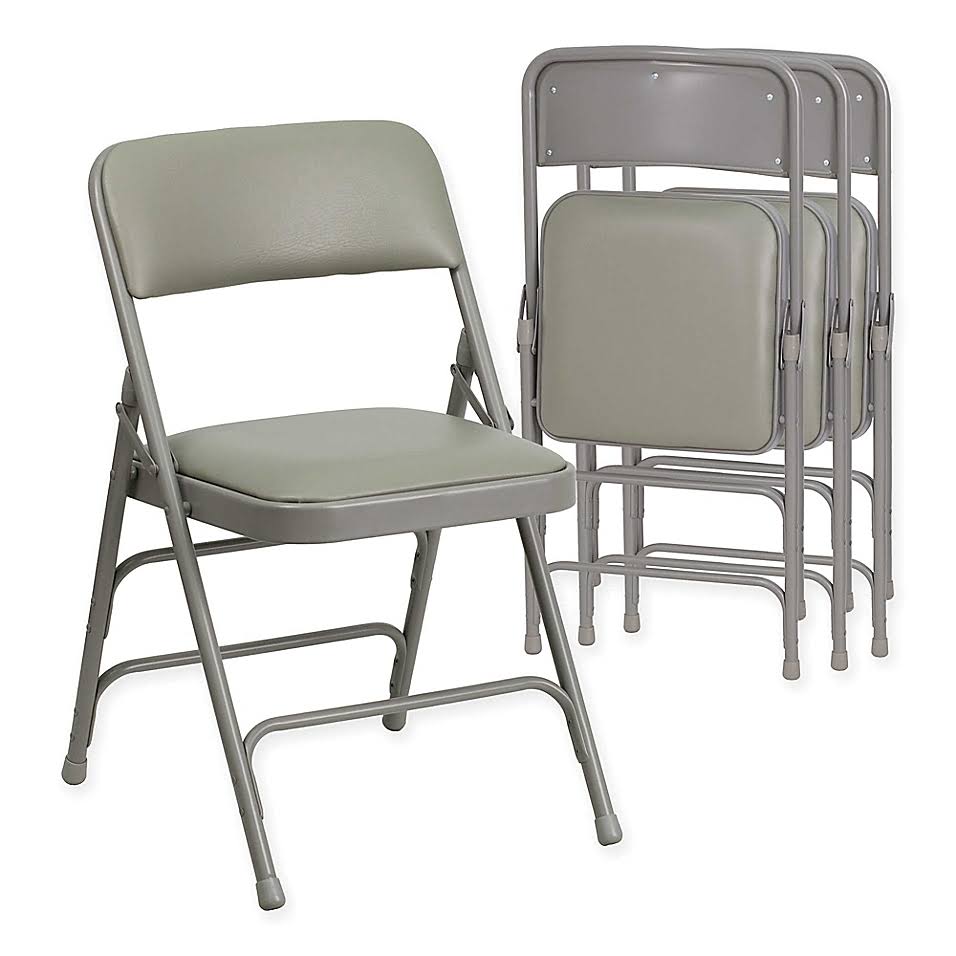 Grey Vinyl 4-Pack Folding Chair O567