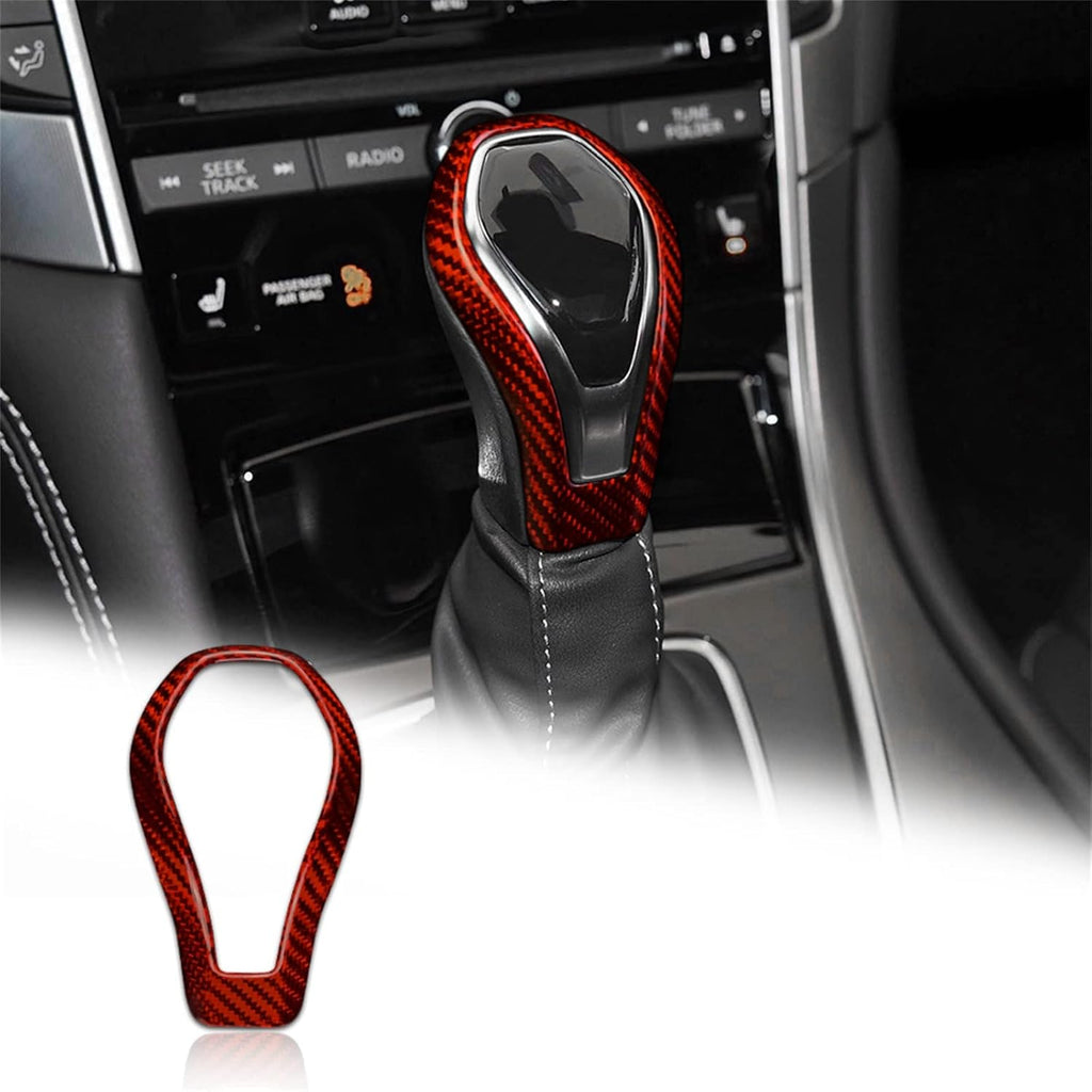 Carbon Fiber Gear Shift Knob Cover Sticker Pack of 2 H8659