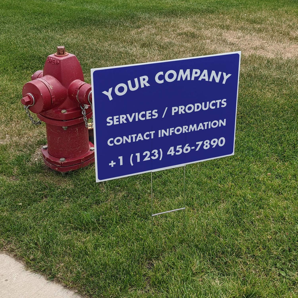 Custom Yard Signs (2 pc) Double Sided with Metal H-Stakes F138