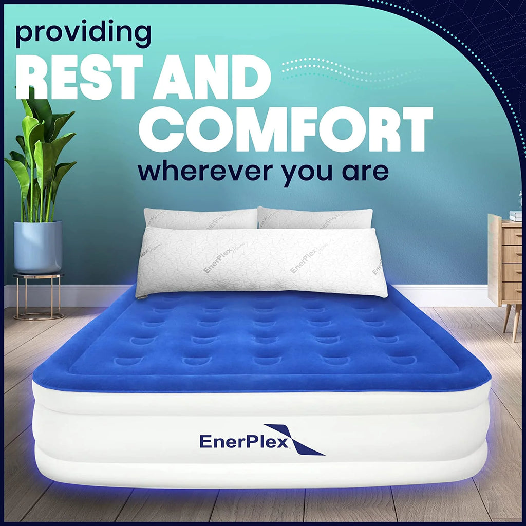 Queen 18 Inch Air Mattress with Built-in Pump J561