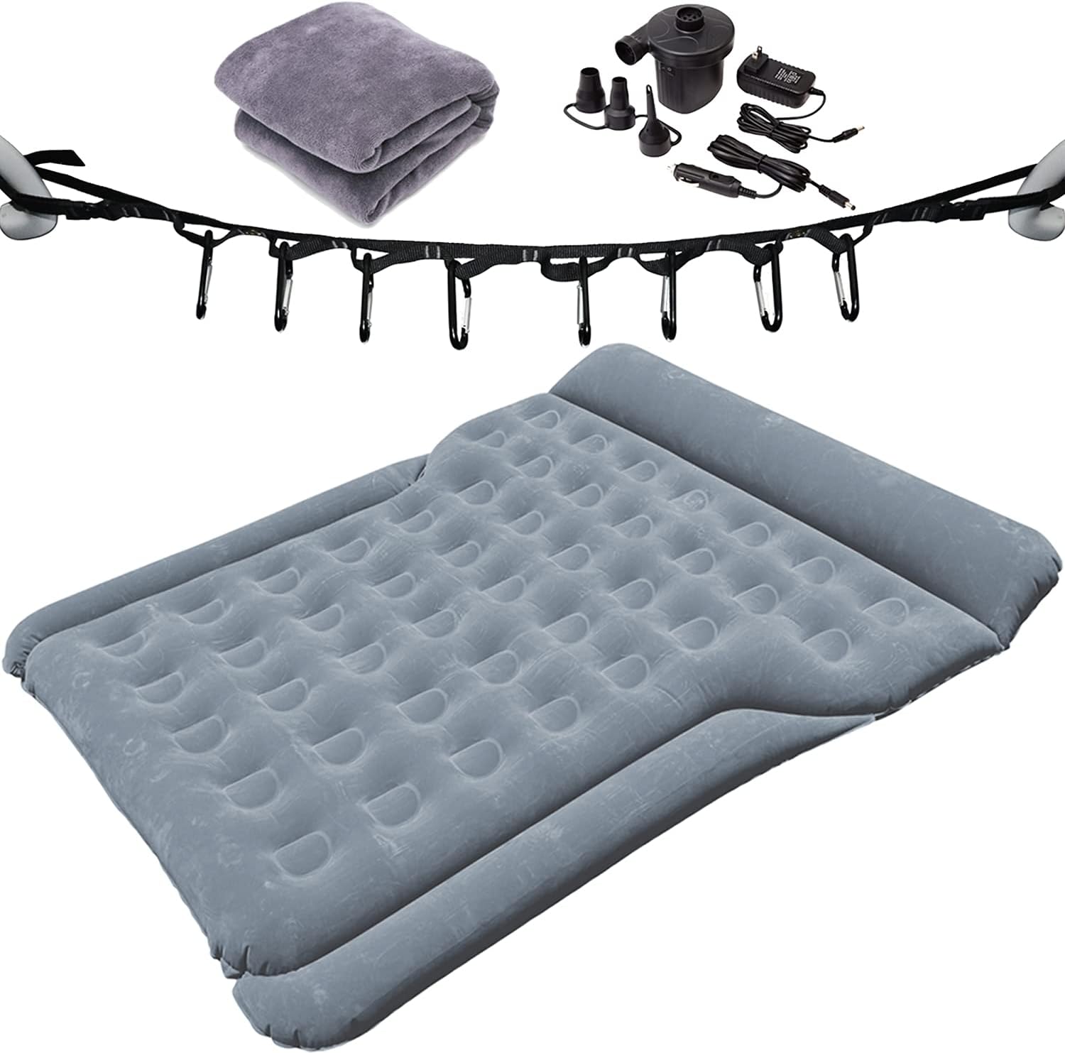 Car Inflatable Air Camping Mattress Pad with Electric Mattress Pump, Towel, Repair Patches & Storage Bag Y966453