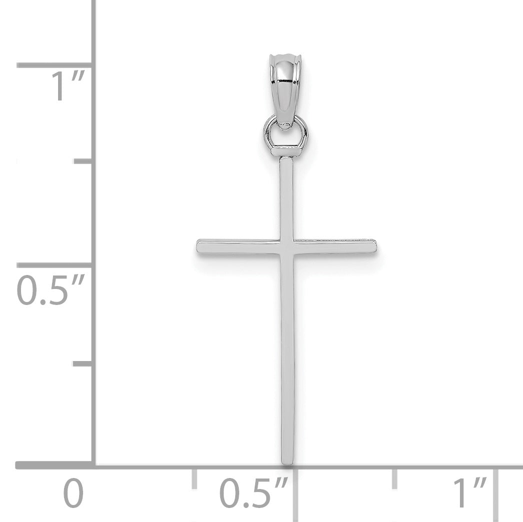10K White Gold Stick Cross Charm M91092