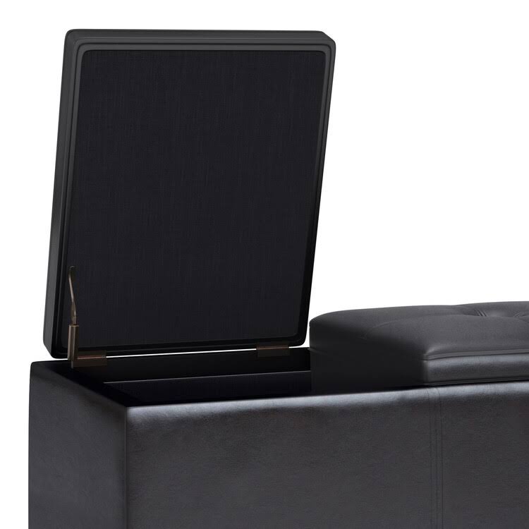 2-Tray Storage Ottoman in Midnight Black K70901