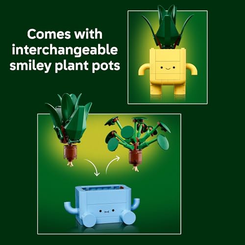 LEGO Botanicals Happy Plants Building Toys - Bedroom or Dorm Room Decor for Girls, Boys, & Adults, Desk or Shelf Display - Birthday Gift Ideas for Kids, Ages 9+ - 10349 I5166