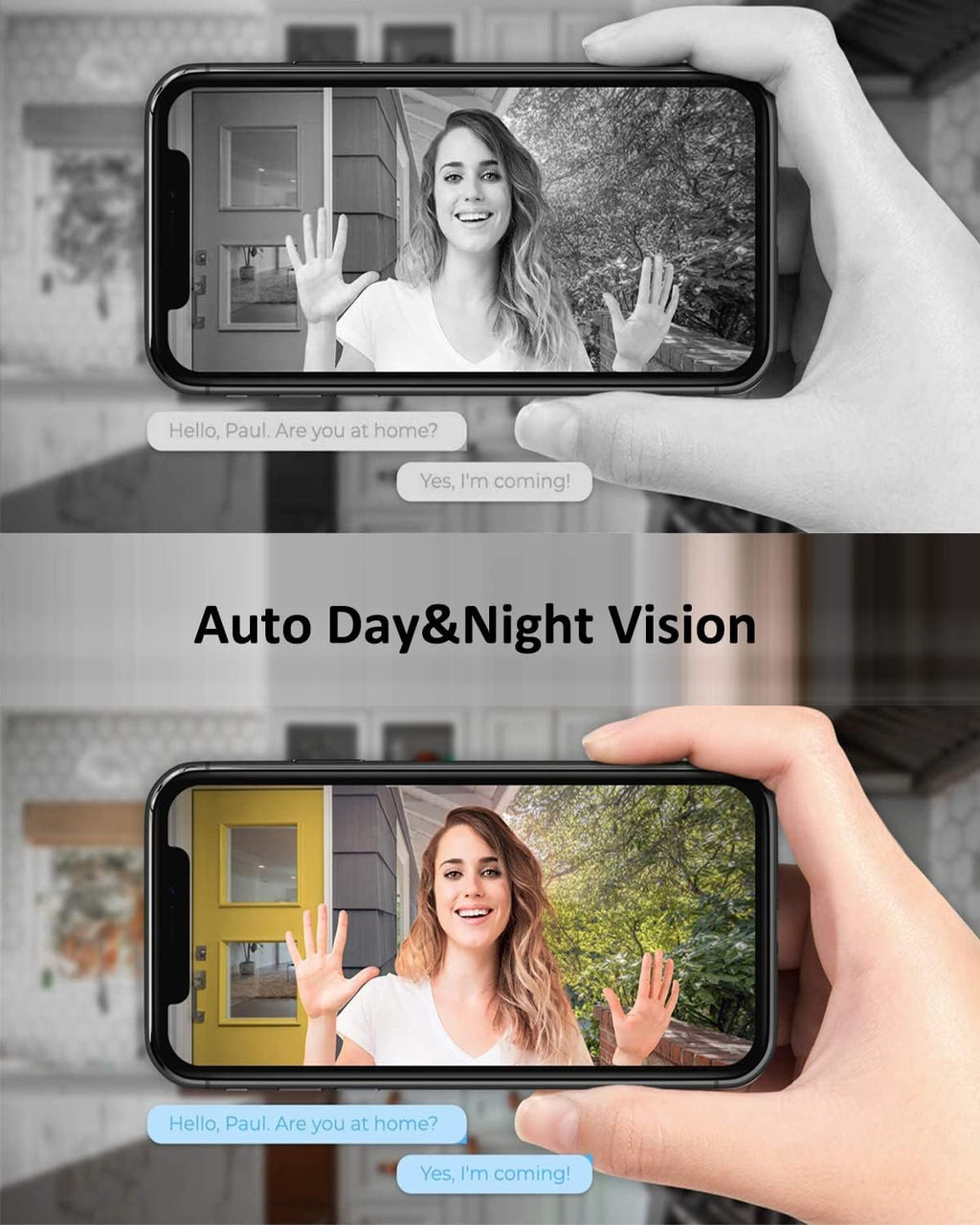 Wireless WiFi Video Doorbell with 2-Way Audio and Motion Detection J924945