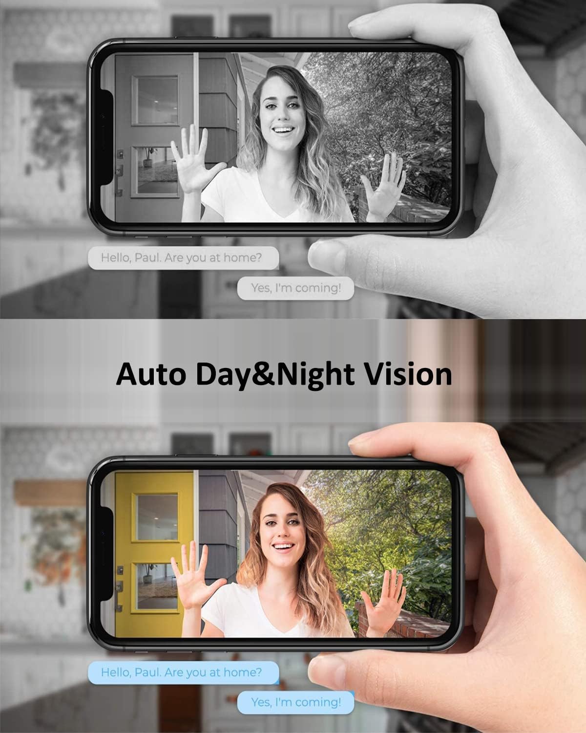 Wireless WiFi Video Doorbell with 2-Way Audio and Motion Detection J924945