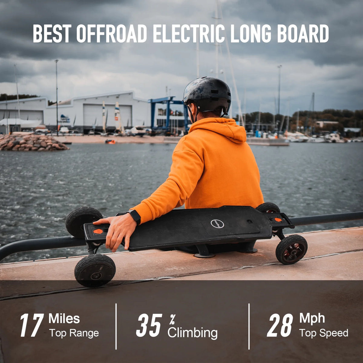 All-Terrain Electric Longboard with Remote, 28 Mph, 165 mm Wheels, 1500W Dual Motor, 38 Inch W2847