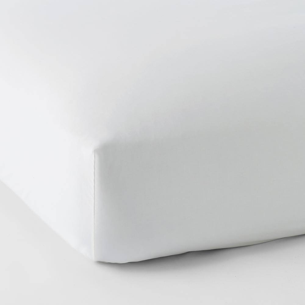 White Supima Cotton Sateen King Fitted Sheet W3559