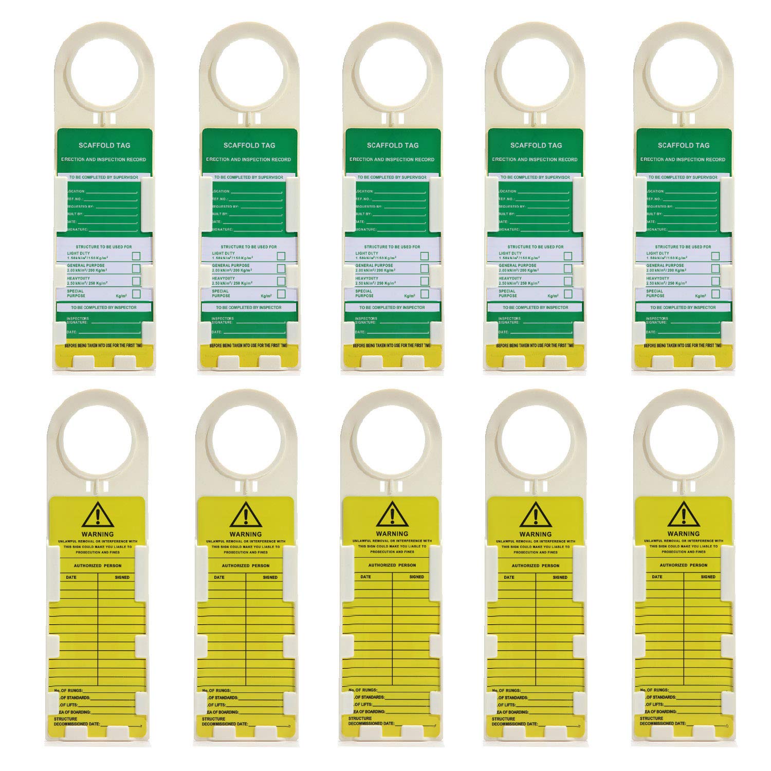 Scaffold Safety Inspection Tags 10 Pcs L173152