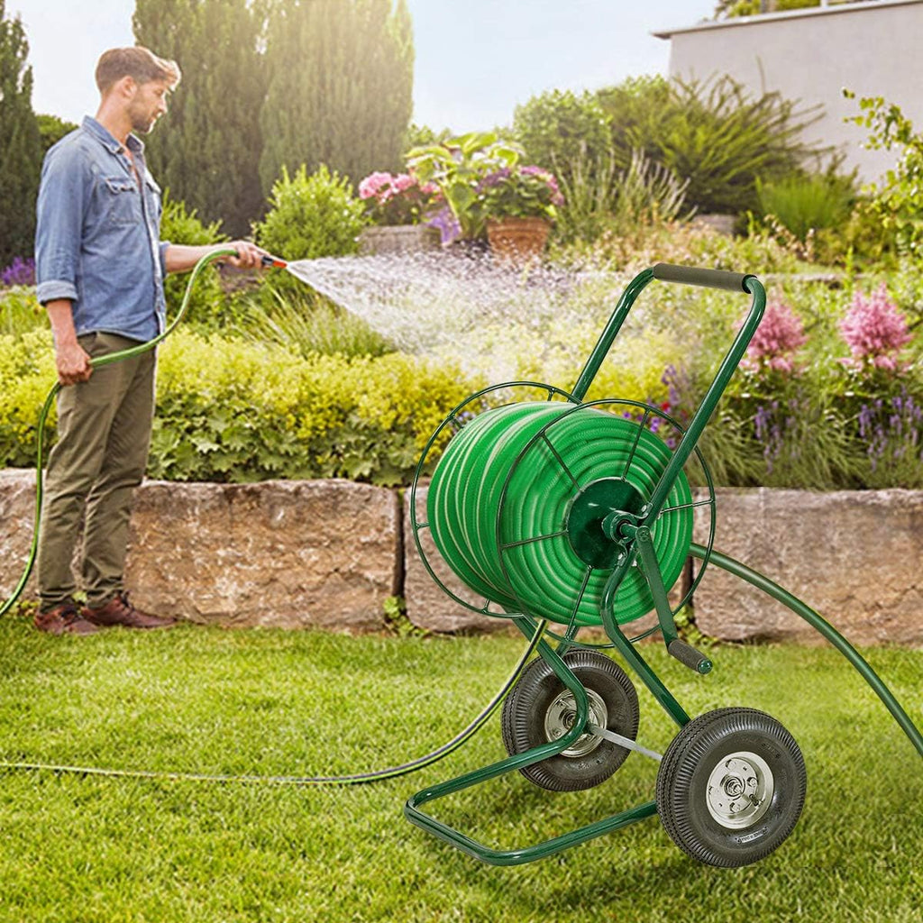 Steel Frame Garden Hose Reel Cart V65446