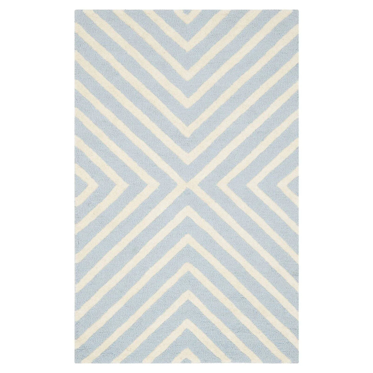 Light Blue/Ivory Wool Area Rug, 10' x 14' D66317