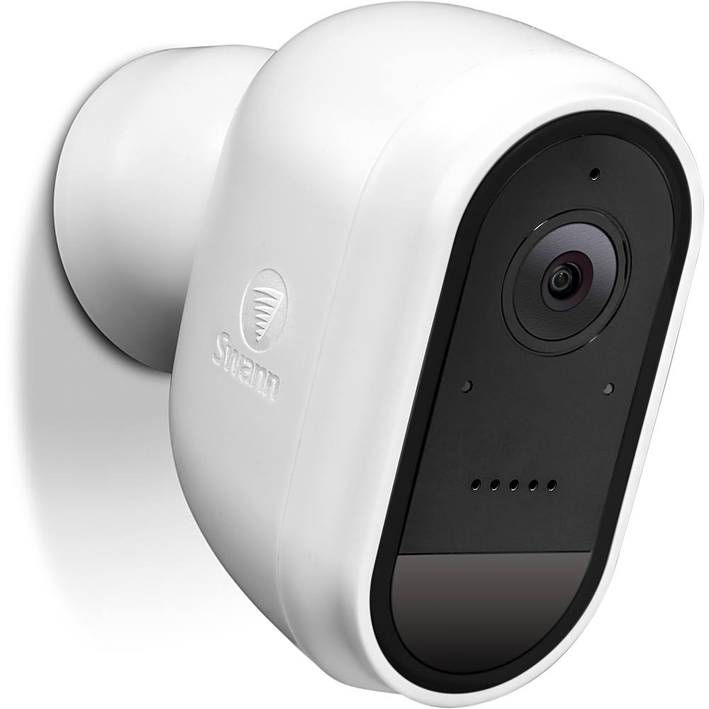 White 1080p Wireless Battery Security Camera with Outdoor Stand & Solar Panel R158354