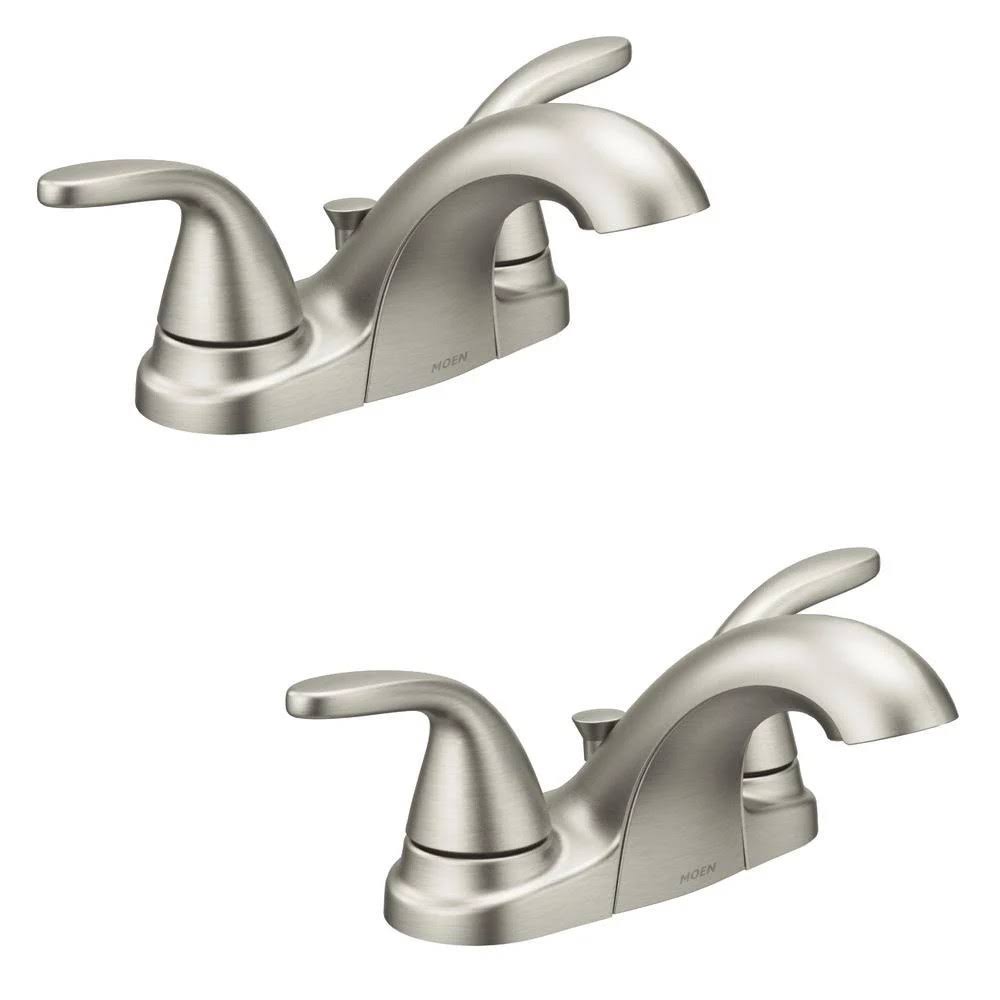2-Handle Bathroom Faucet in Spot Resist Brushed Nickel (2-Pack) O2220