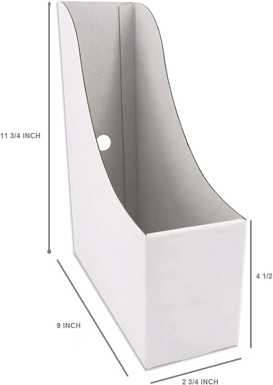 White Cardboard Magazine Holder File Box (4) W7301