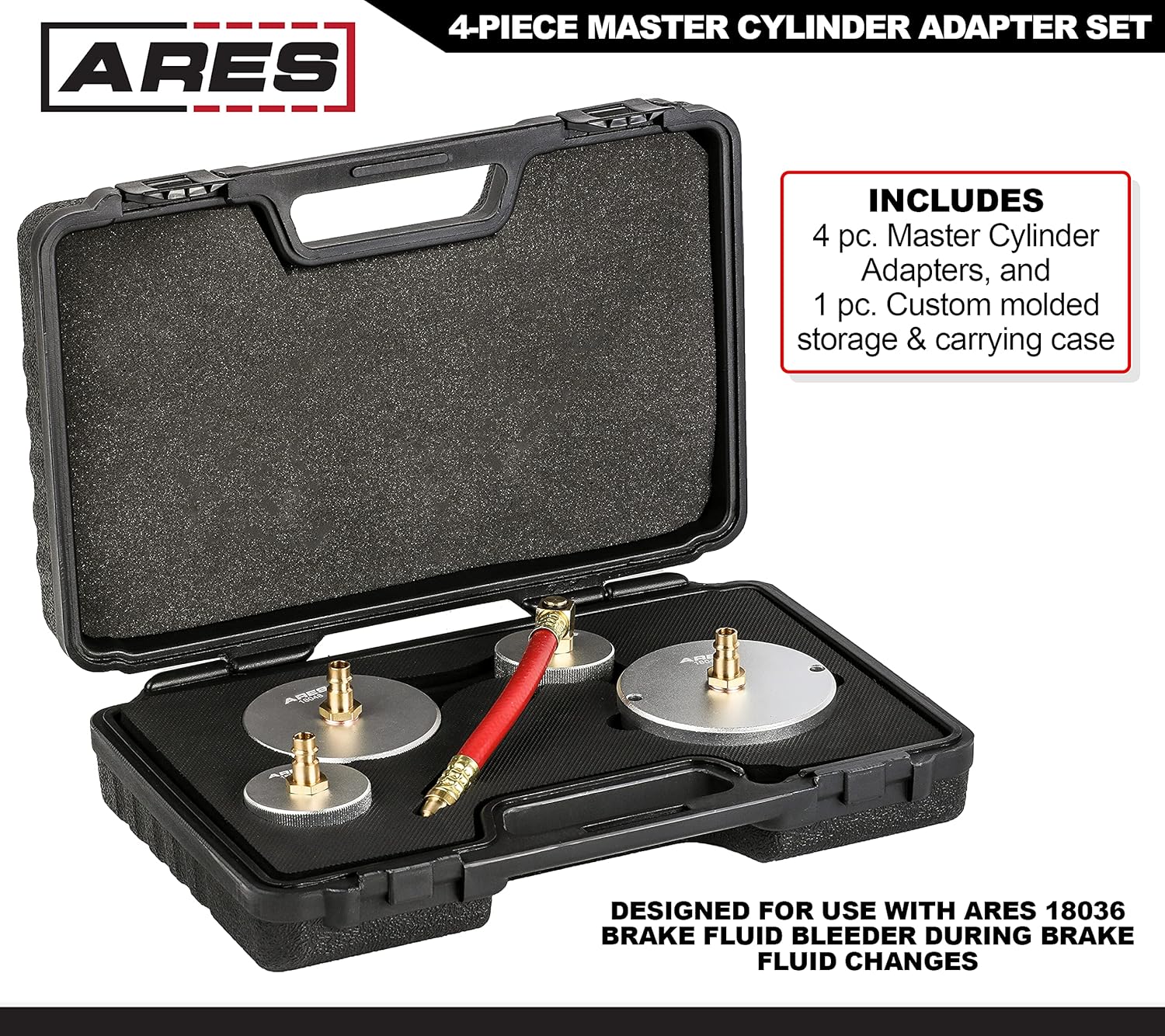 4-Piece Master Cylinder Adapter Set for Brake Fluid Filling J8213