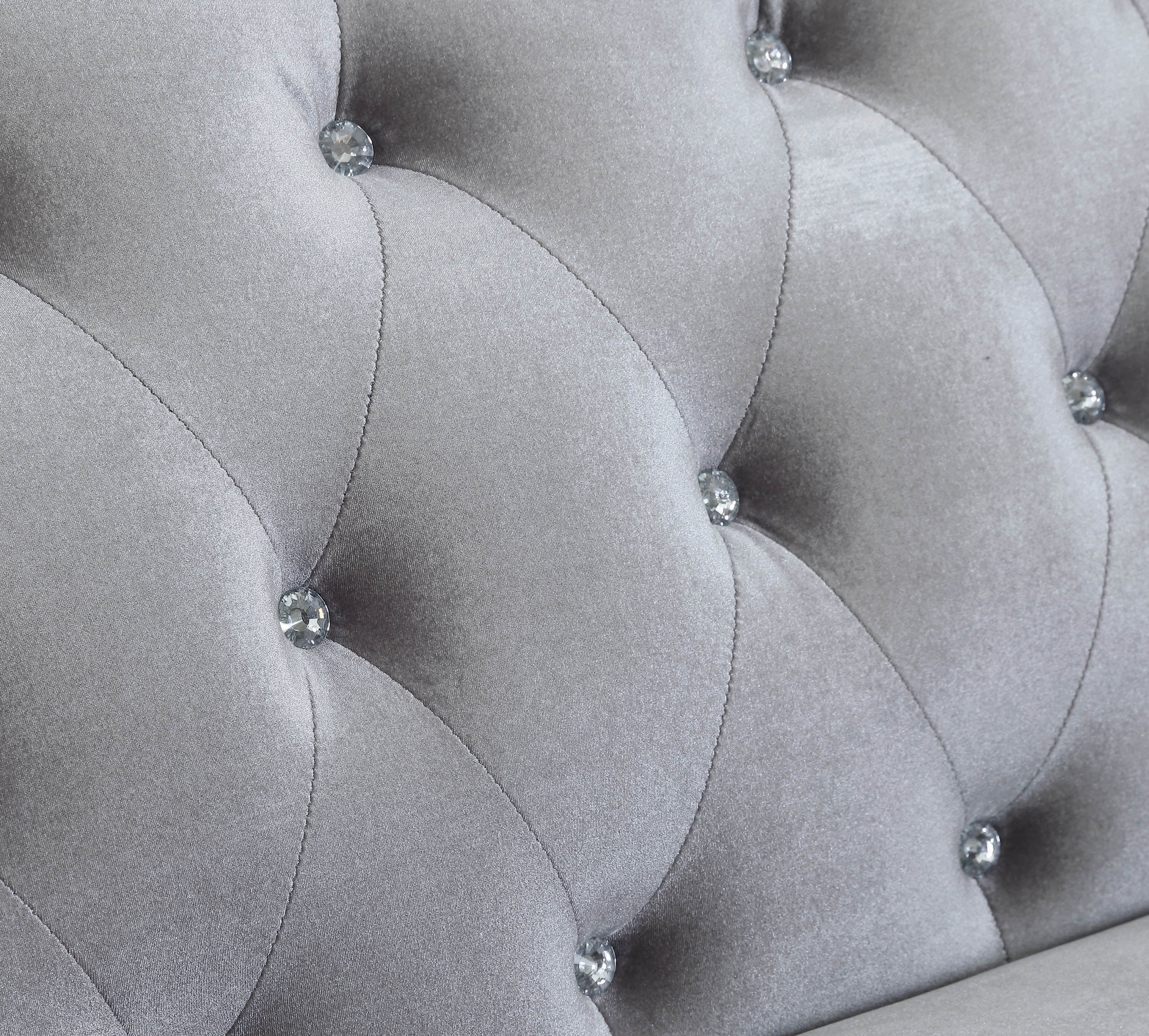 Silver Button Tufted Sofa P529
