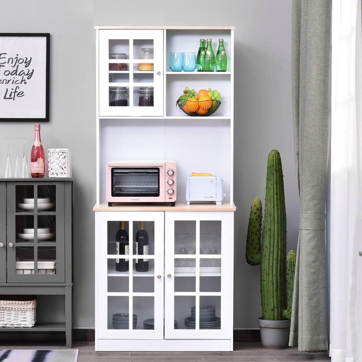 White Kitchen Pantry Cabinet Z98451