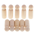 10Pcs Unfinished Wooden Peg Dolls for Painting Z11010