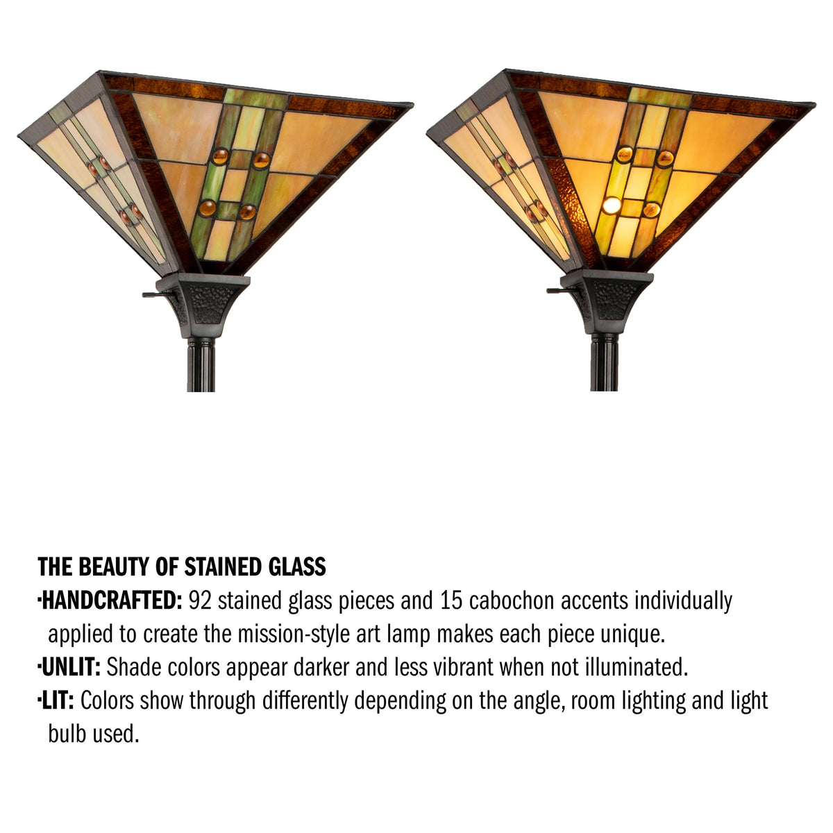 Tiffany Style Floor Lamp with LED Bulb E1164