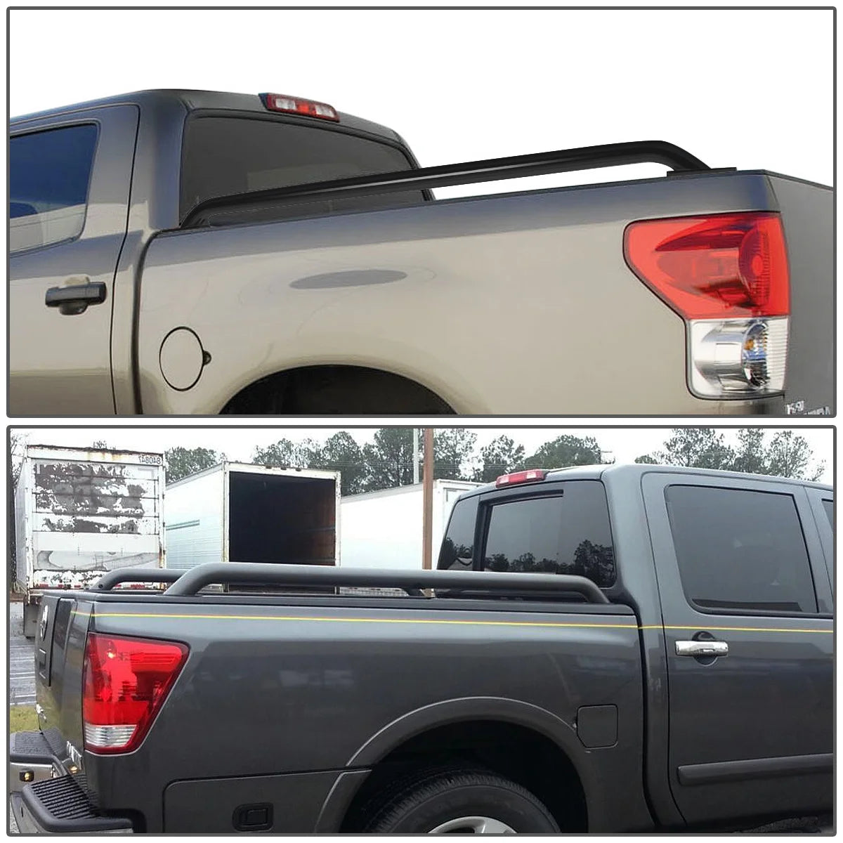 Pair of Mild Steel Black Truck Side Bar Rail F92805