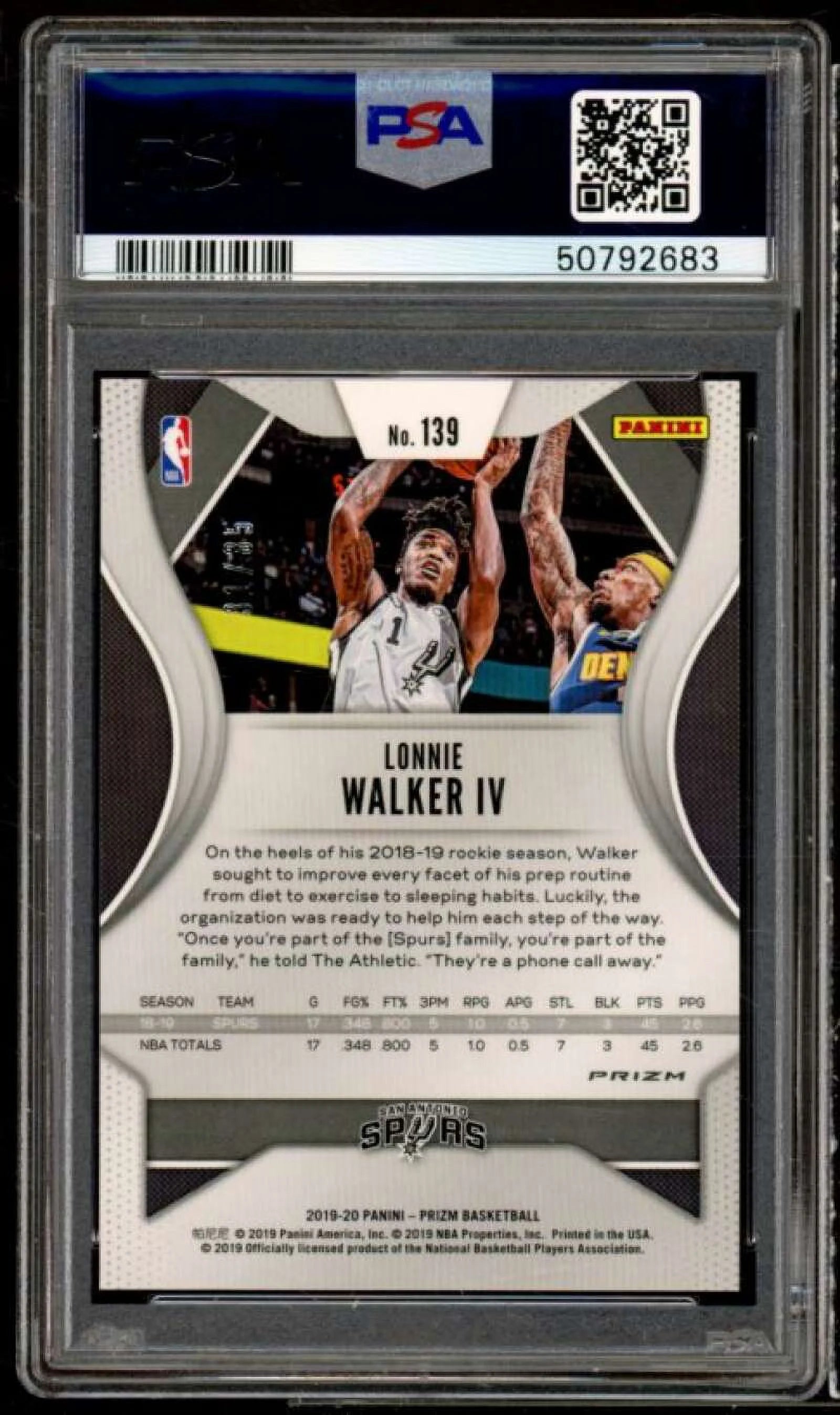 Panini Prizm Purple Pulsar PSA 9 J497459