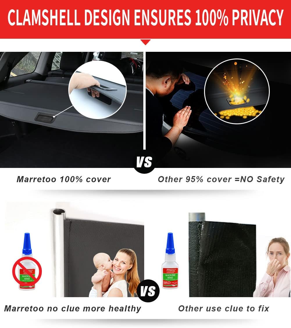 Black Retractable Cargo Cover with Extra Storage Net R660926