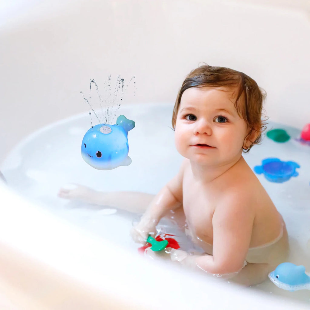 2 Pcs Spouting Whale Bath Tub Toy F6867