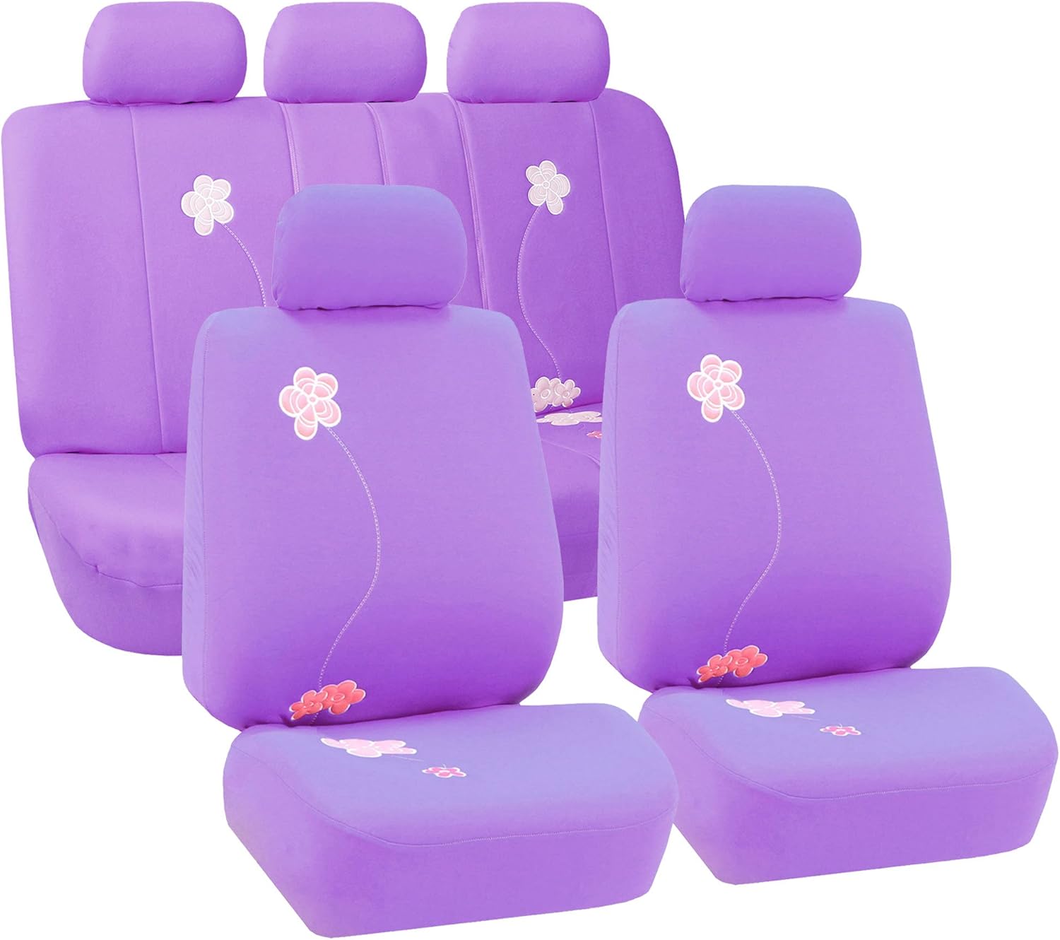 Black Butterfly Embroidery Automotive Seat Covers E869301