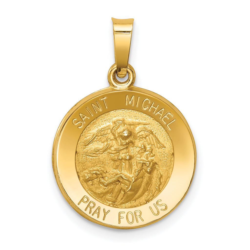 14K Yellow Gold St Michael Medal Pendant Charm Y299150