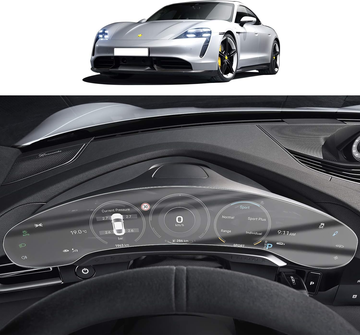 10.9In TPU Screen Protector for Porsche Taycan Navigation Display O59941