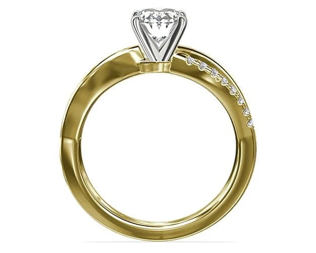 18K Yellow Gold Oval Diamond Wedding Ring H962646