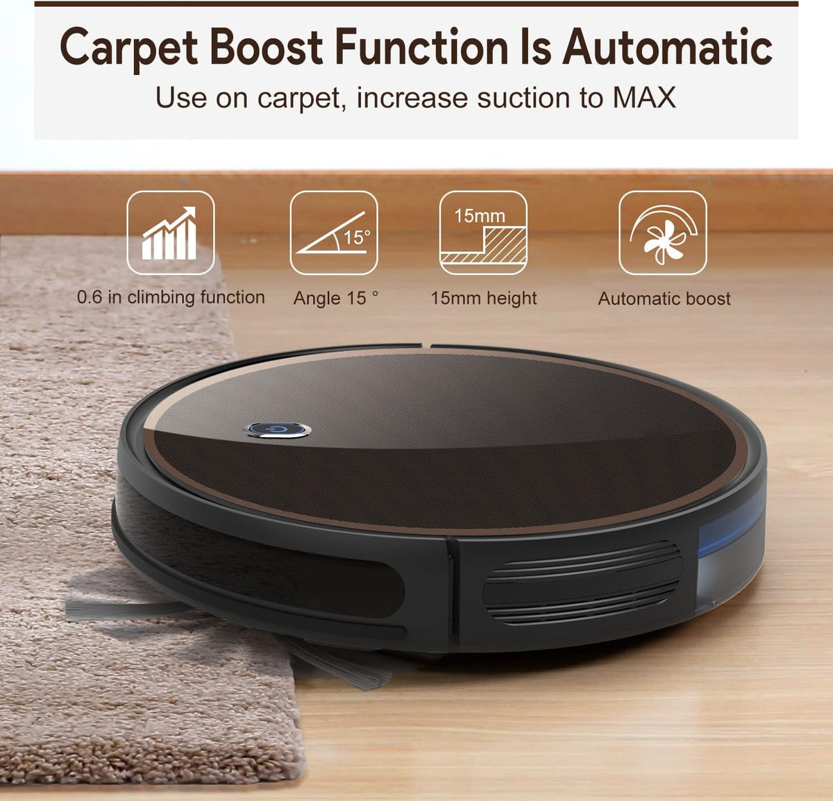 Robot Vacuum Cleaner with 2000Pa and 2600mAh Lithium-ion Battery M395633