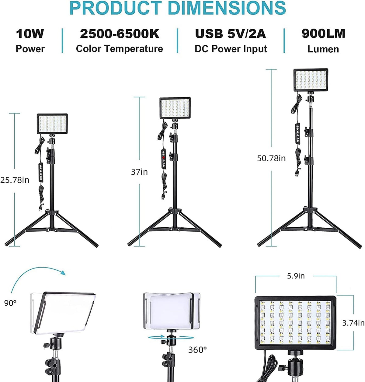 RGB Photography Lighting Kit with Tripod Stand Y758