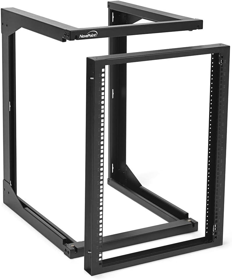 15U Wall Mount Open Frame Network Rack with Swing Out Hinged Gate V745558