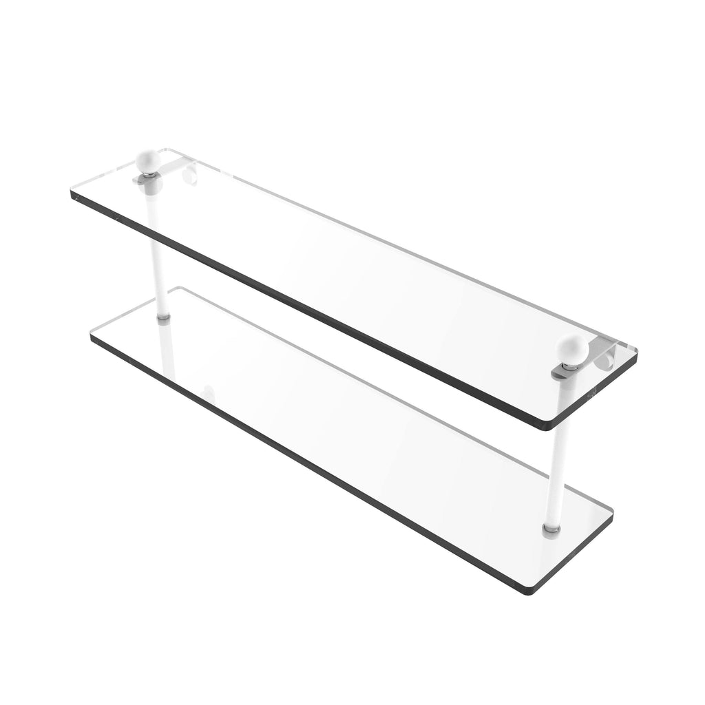 Matte White Two Tiered Glass Shelf N1857