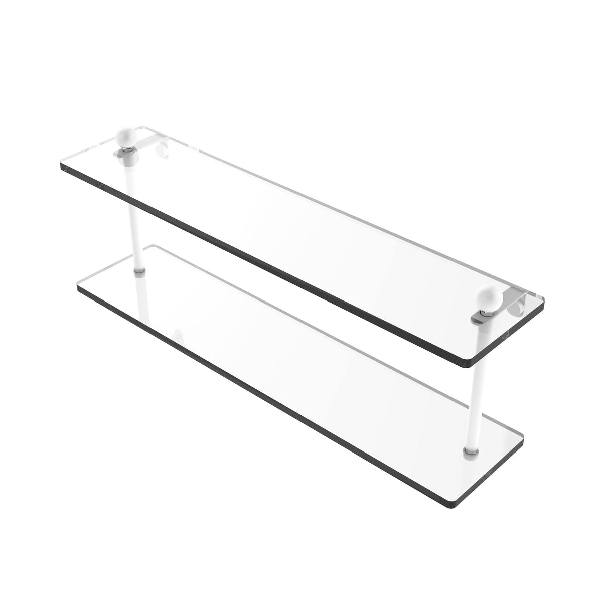 Matte White Two Tiered Glass Shelf N1857