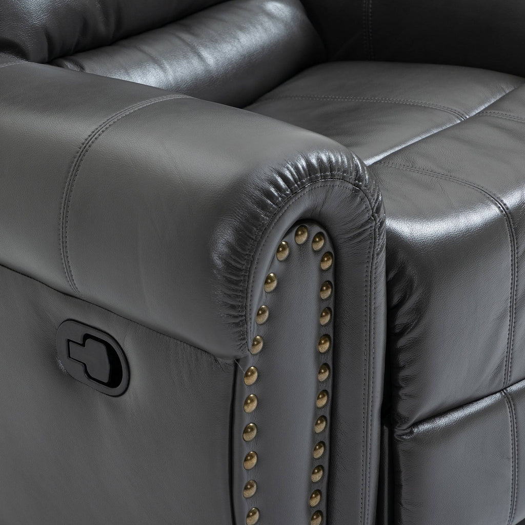 Black Microfiber Manual Standard Recliner D978