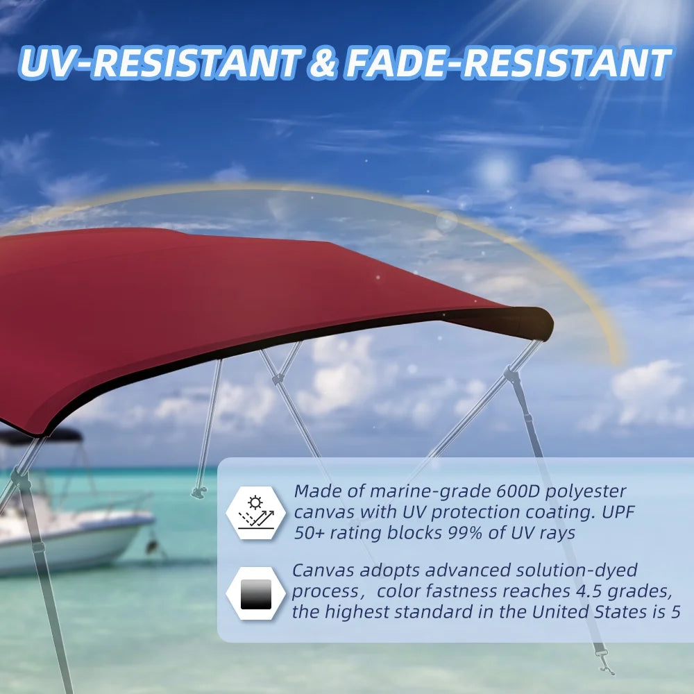Burgundy Marine Grade Waterproof Bimini Top Replacement Cover G476905