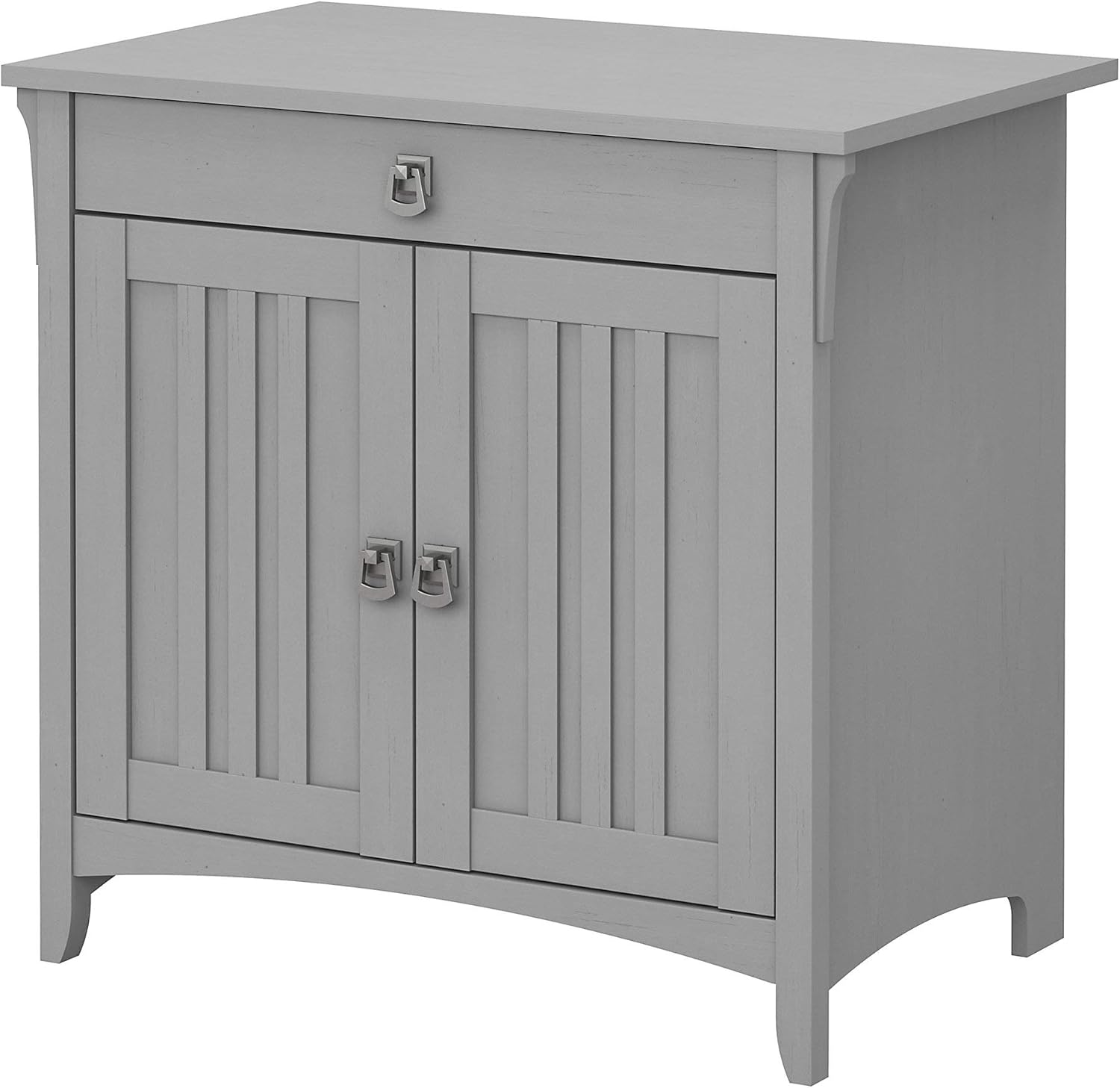 Secretary Desk with Keyboard Tray and Storage Cabinet in Cape Cod Gray U44603