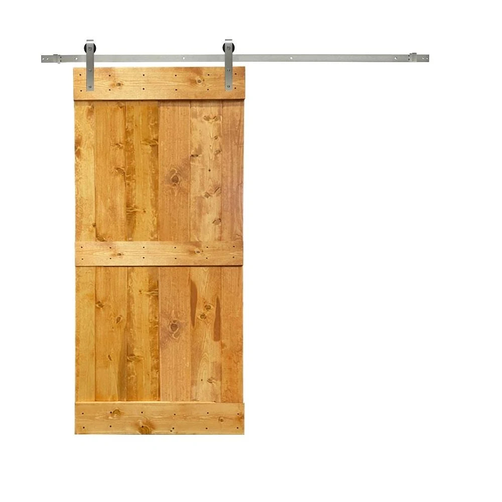 Stained Wooden Sliding Barn Door with Hardware Kit (Ocean Blue - 24 x 84) C541290