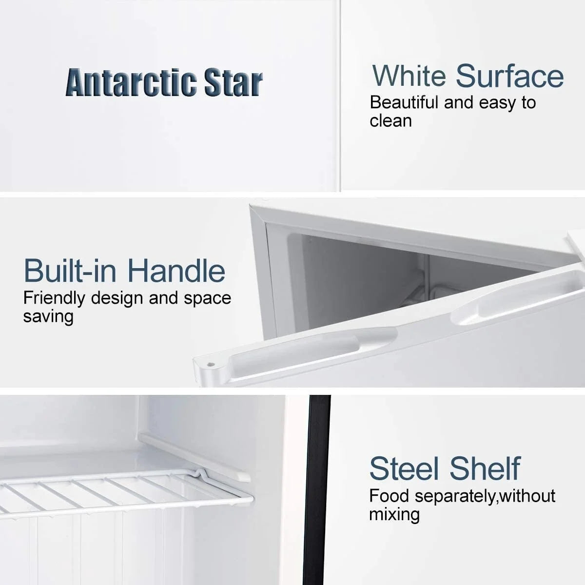 Compact Upright Freezer Stainless Steel Door Black O447678