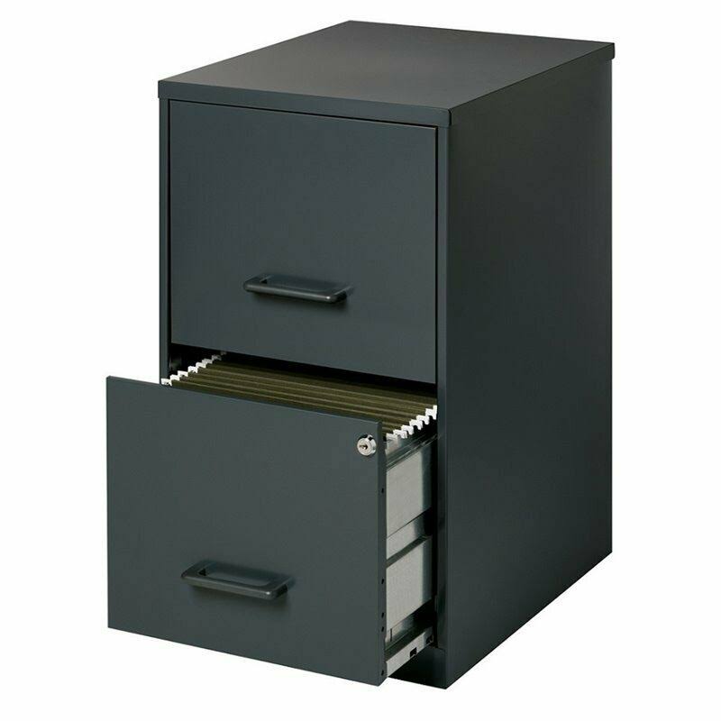 2 Drawer Black Letter File Cabinet Y2119
