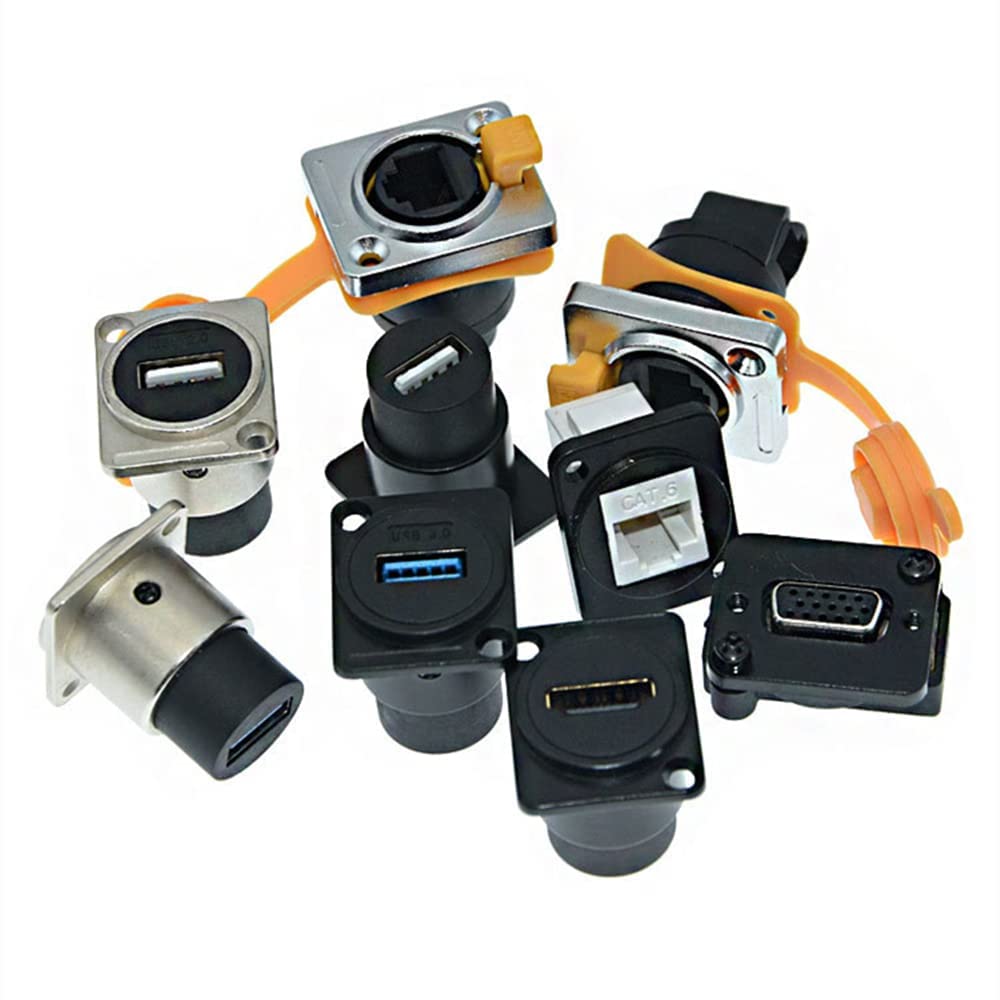 RJ45 Socket Panel Mount Connector, CAT6/CAT5E/CAT5 Female to Female LAN Adapter G34758