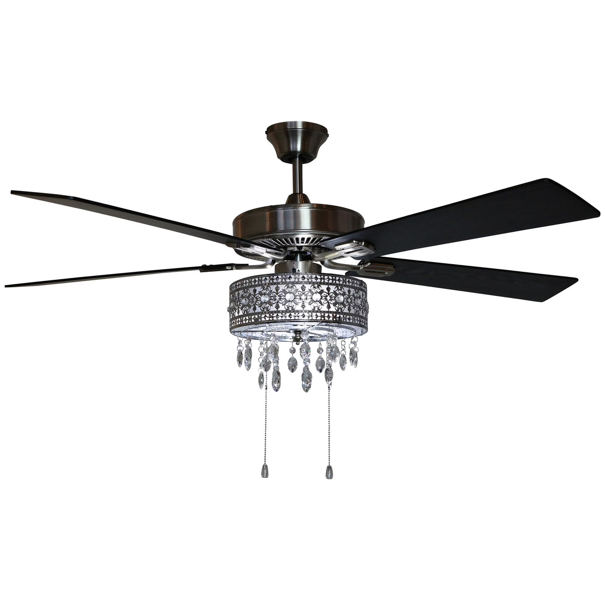 52" Crystal Chandelier LED Ceiling Fan with Light P78234