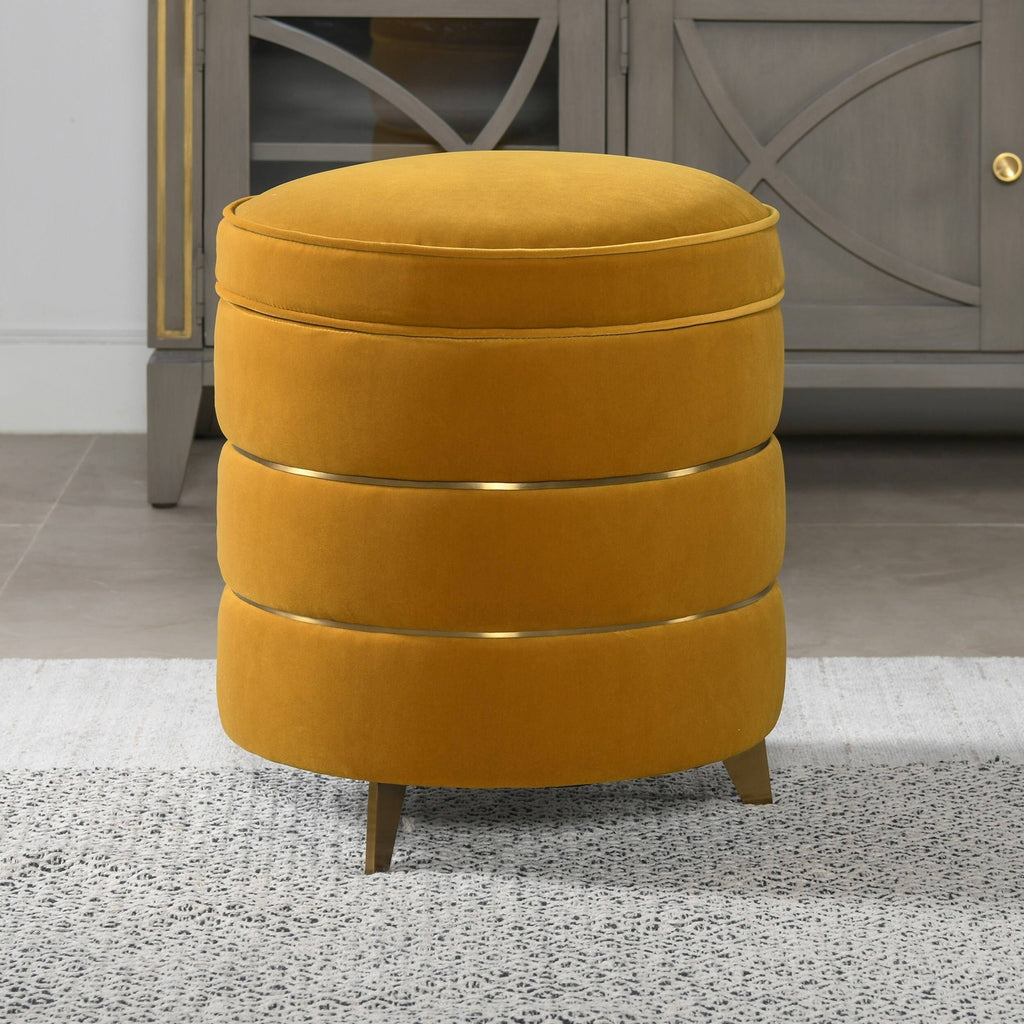 Round Accent Storage Ottoman T573