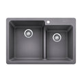 Metallic Gray Undermount Double Basin Kitchen Sink S3184