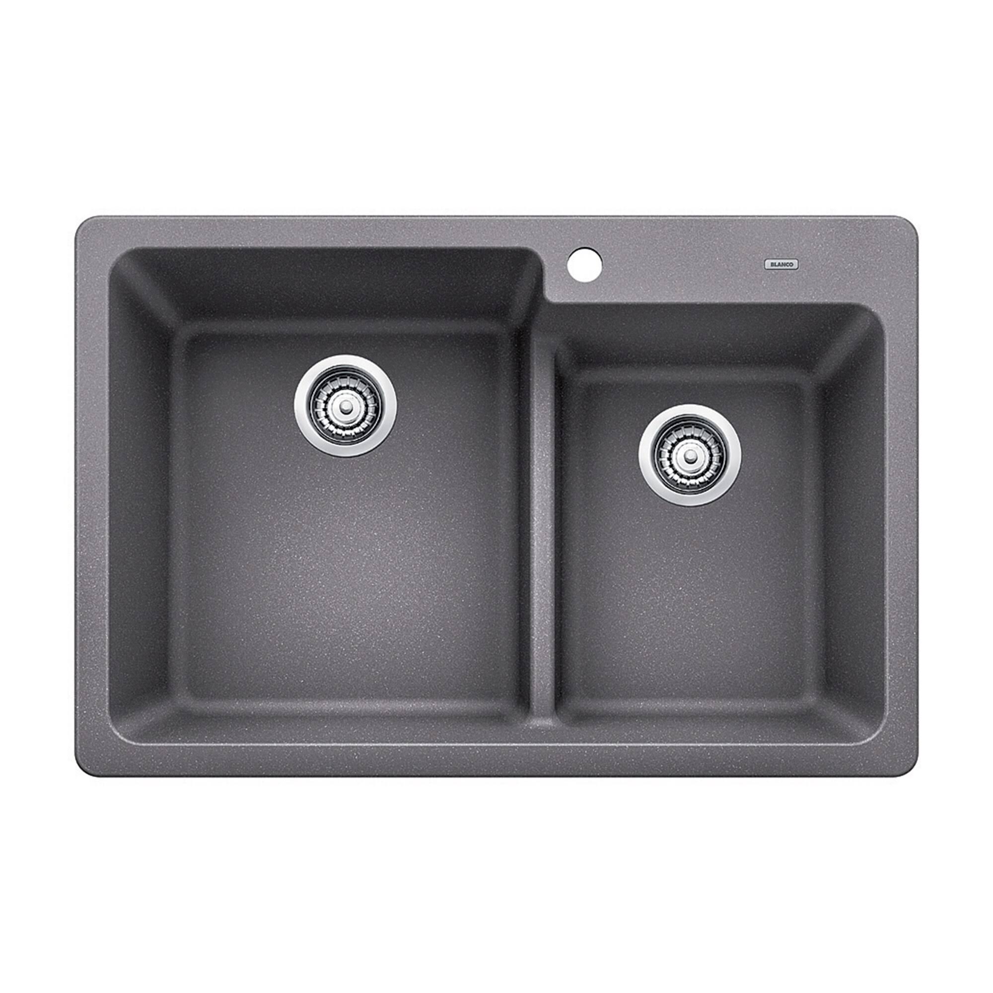 Metallic Gray Undermount Double Basin Kitchen Sink S3184
