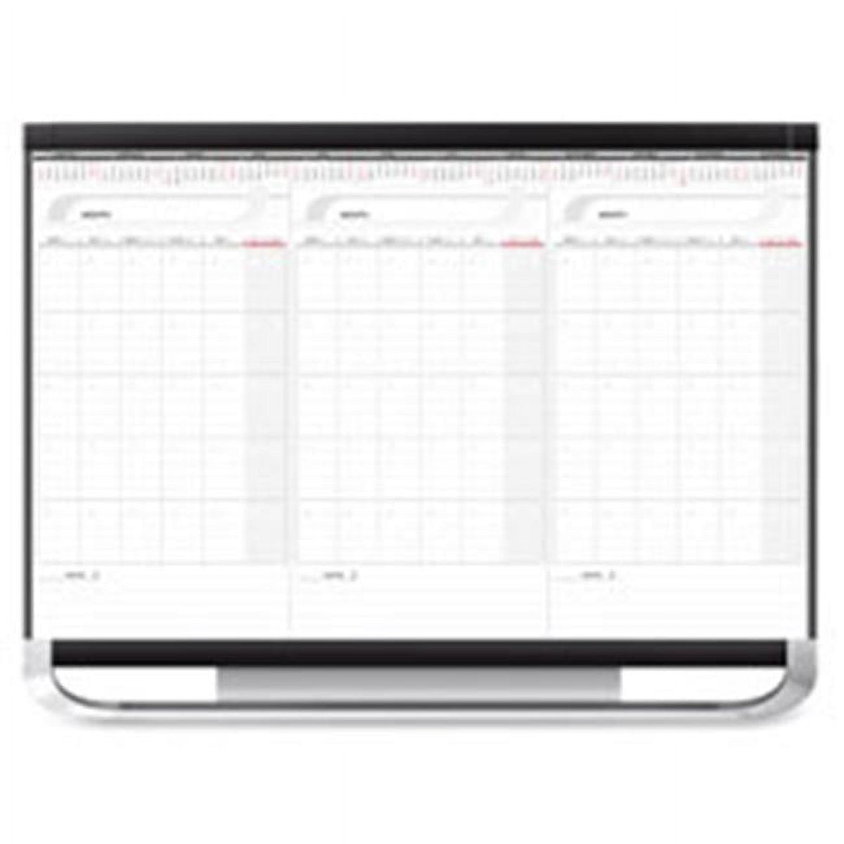 Dry Erase Wall Calendar System, 3 Month, 4 ft. x 3 ft., Graphite Frame H496