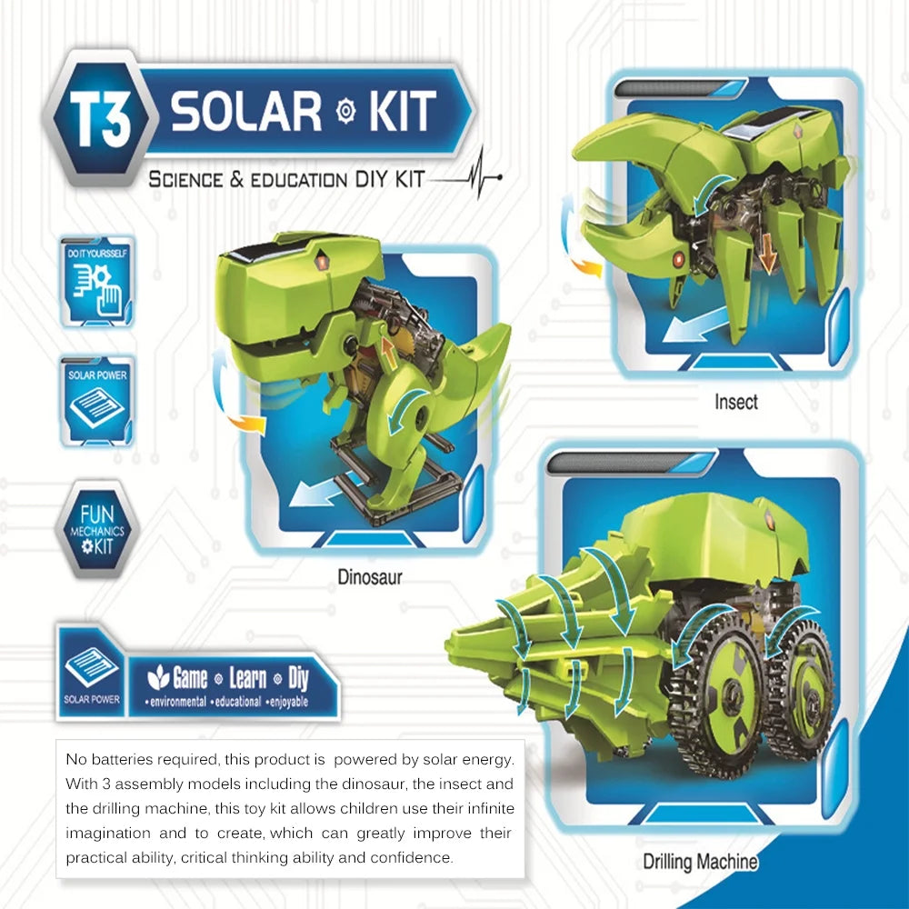 3 In 1 Solar Robot Diy Science Toy Set X905534